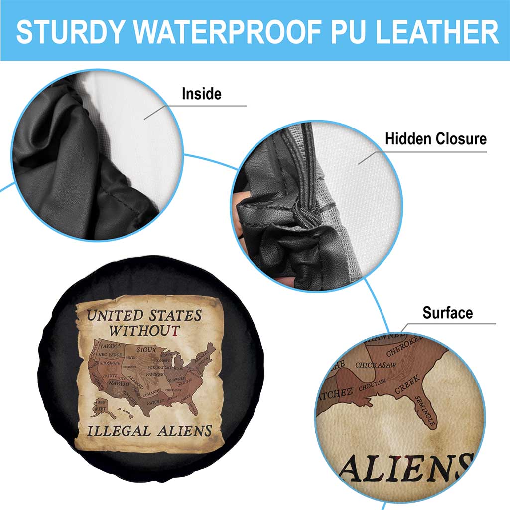 United States Without Illegal Aliens Spare Tire Cover Native Land Map
