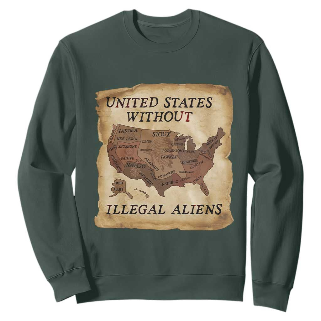 United States Without Illegal Aliens Sweatshirt Native Land Map