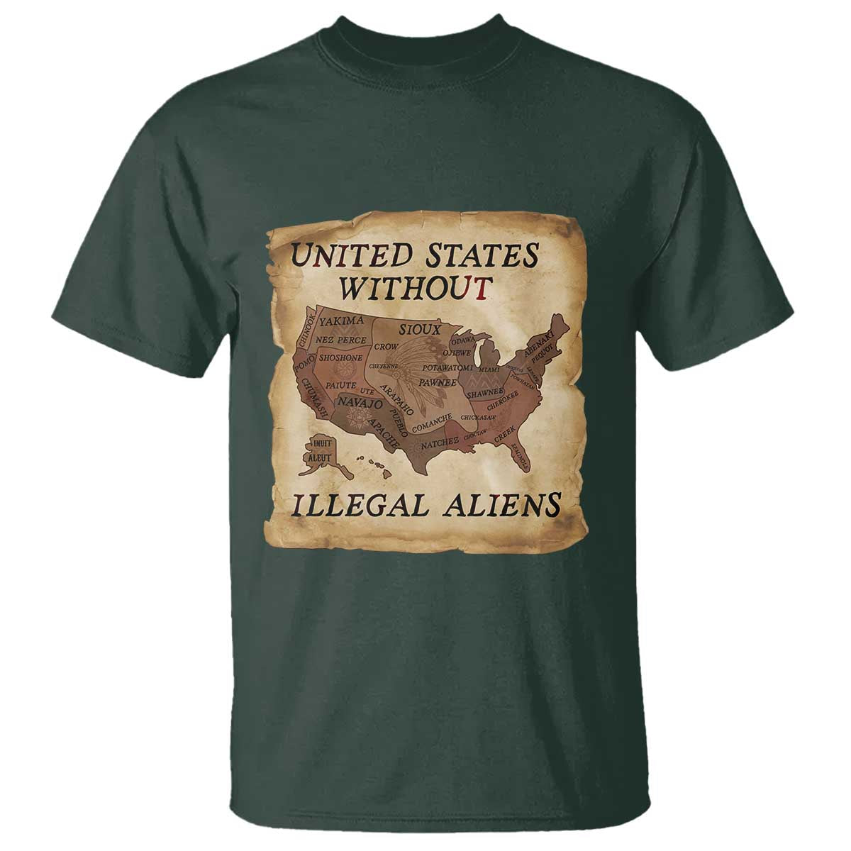 United States Without Illegal Aliens T Shirt Native Land Map