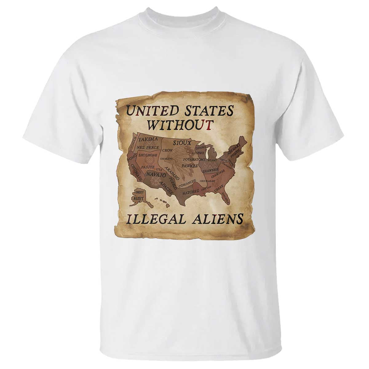 United States Without Illegal Aliens T Shirt Native Land Map