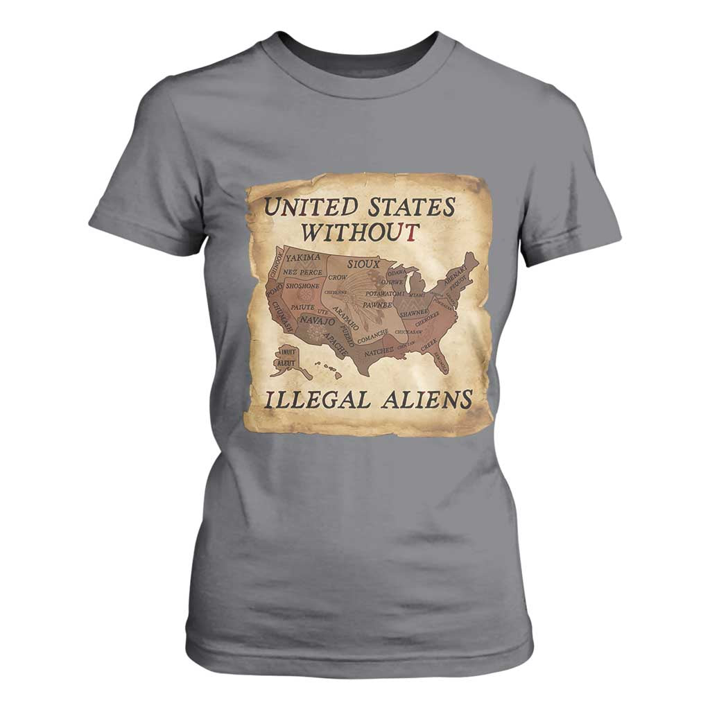 United States Without Illegal Aliens T Shirt For Women Native Land Map