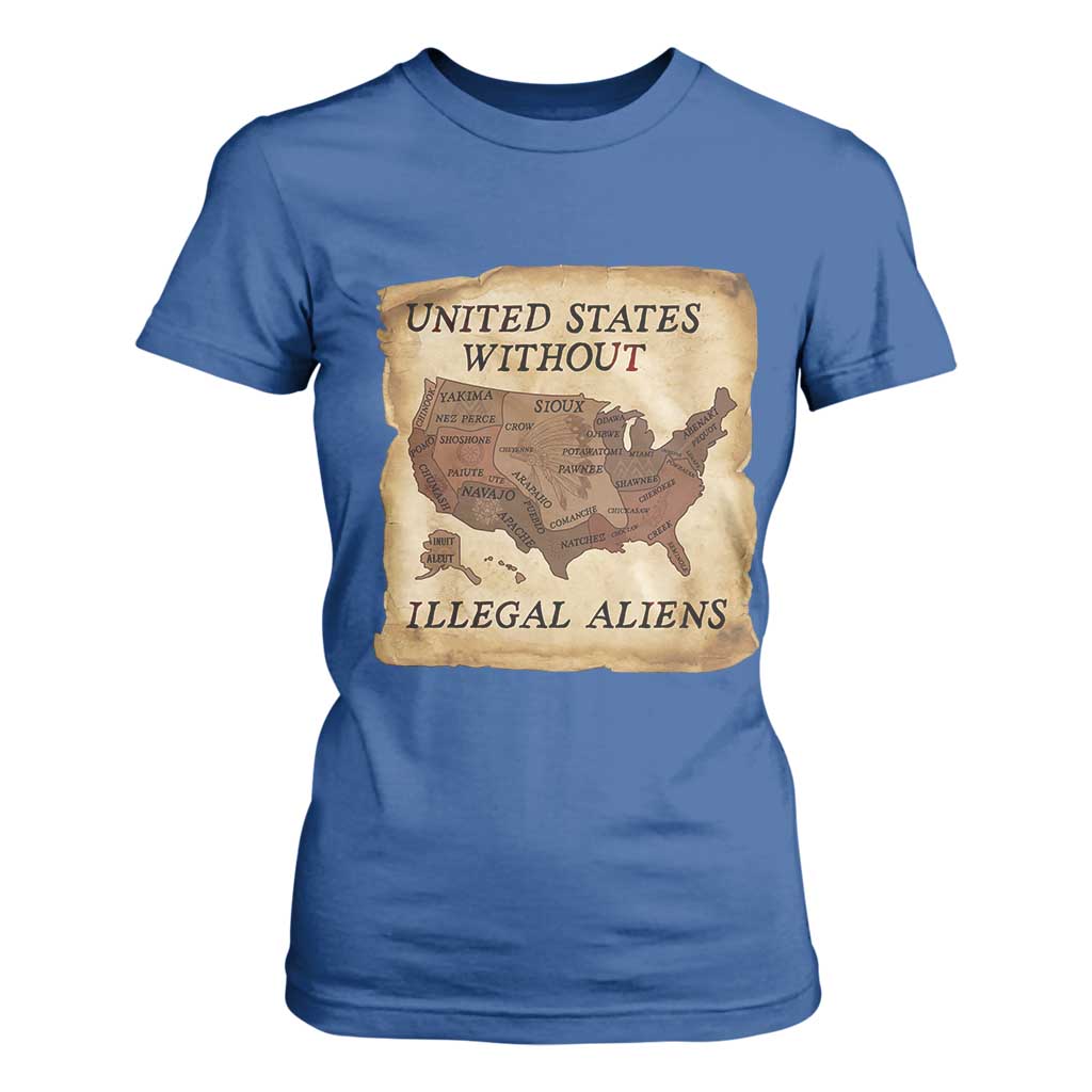 United States Without Illegal Aliens T Shirt For Women Native Land Map