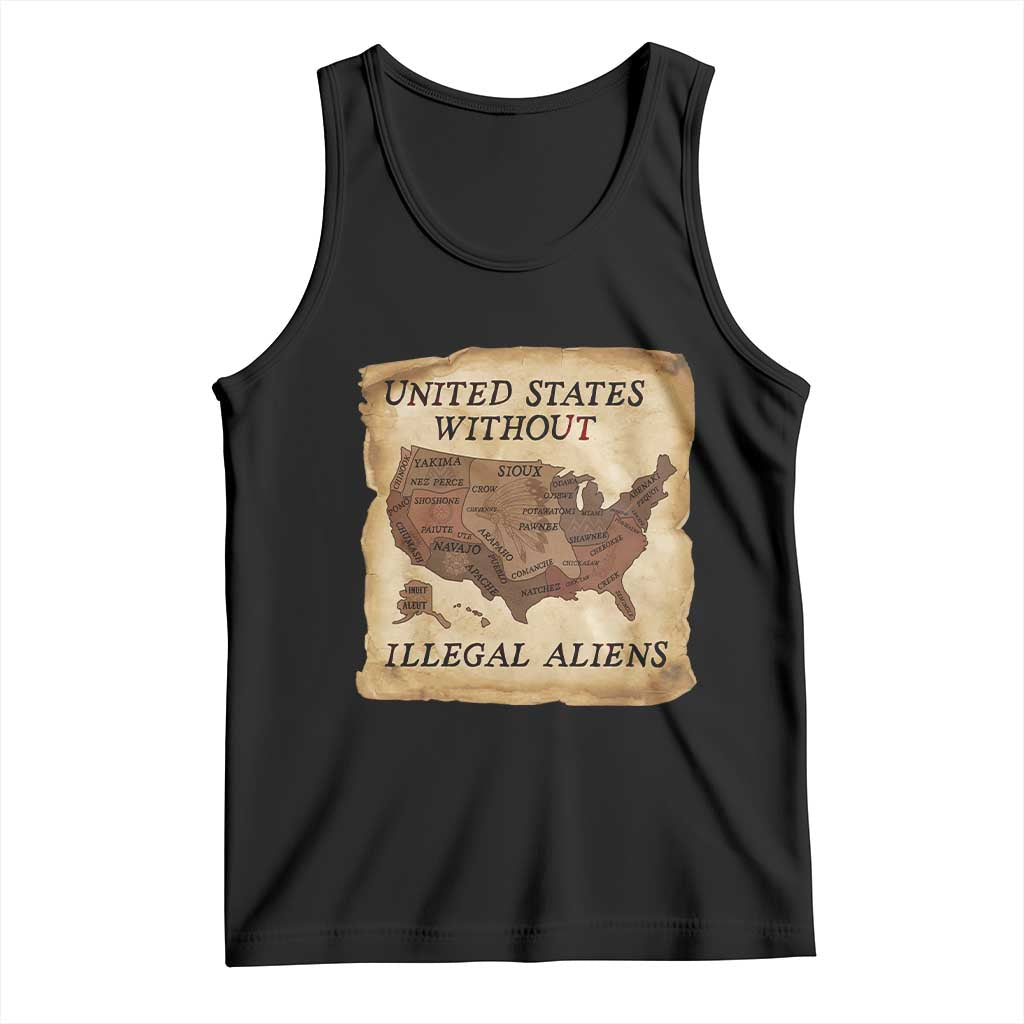 United States Without Illegal Aliens Tank Top Native Land Map TS14 Black Print Your Wear
