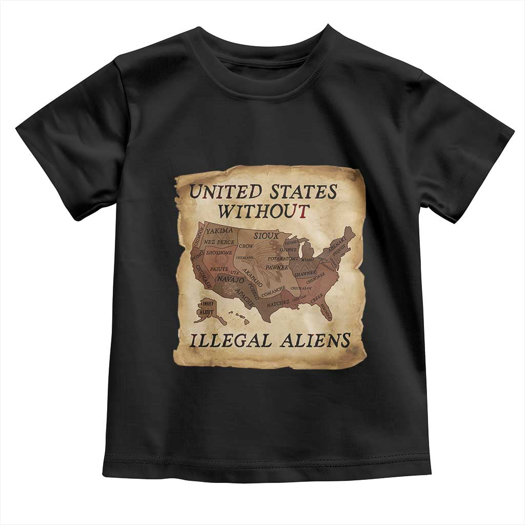 United States Without Illegal Aliens Toddler T Shirt Native Land Map TS14 Black Print Your Wear