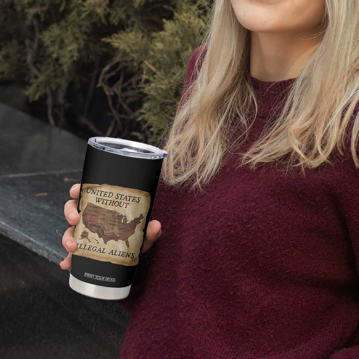 United States Without Illegal Aliens Tumbler Cup Native Land Map