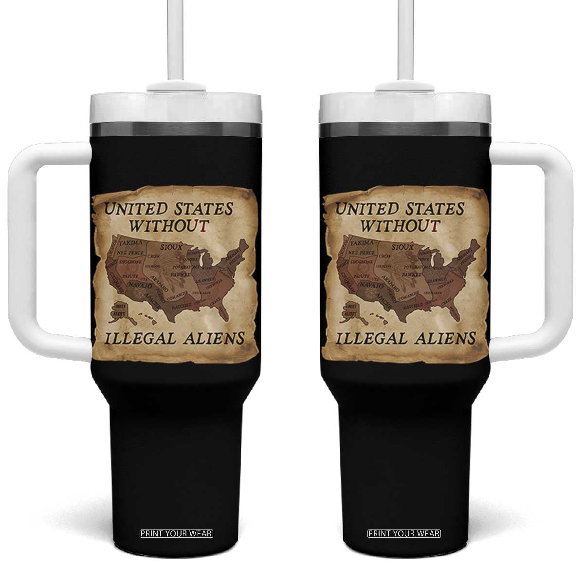 United States Without Illegal Aliens Tumbler With Handle Native Land Map