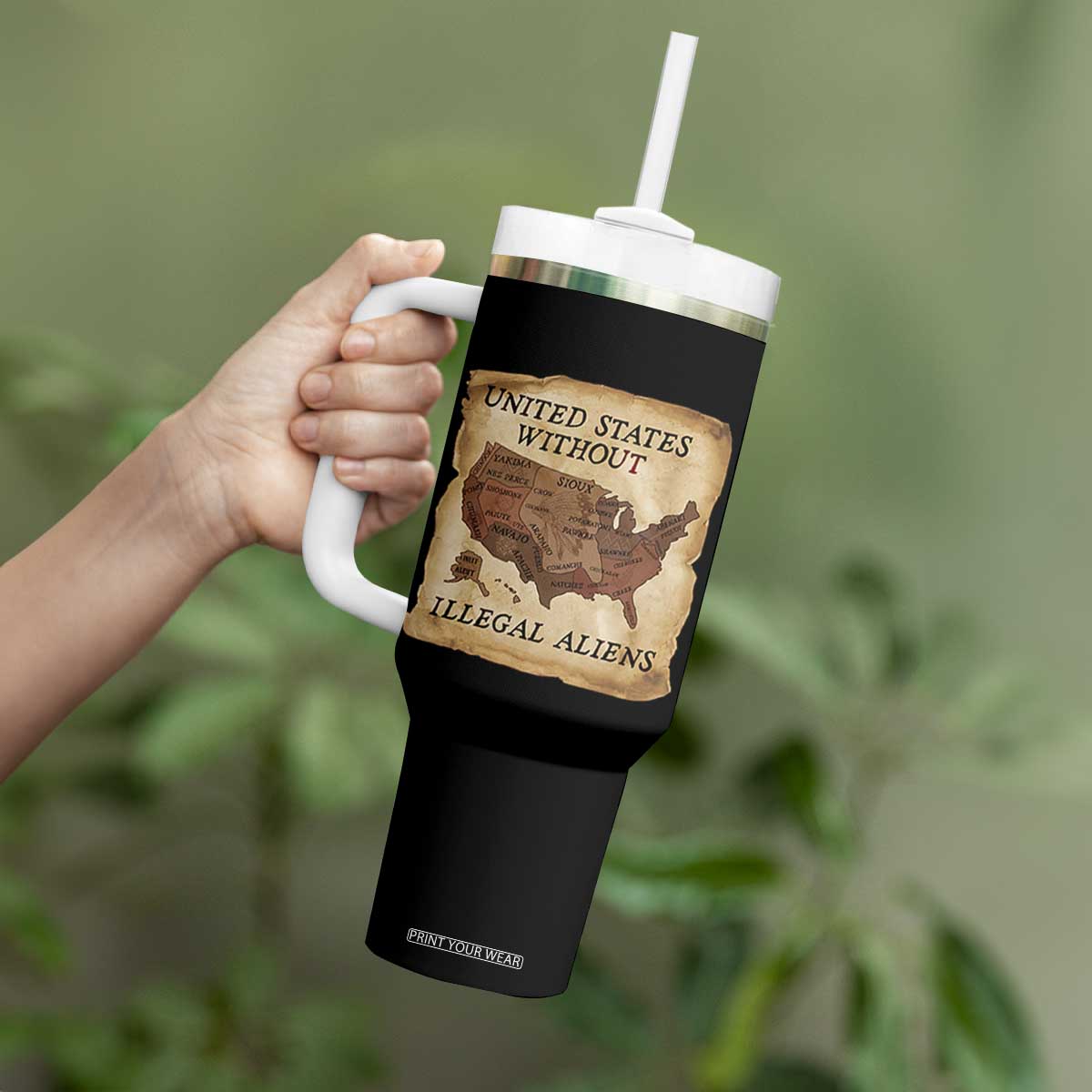 United States Without Illegal Aliens Tumbler With Handle Native Land Map