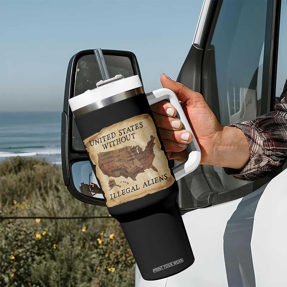 United States Without Illegal Aliens Tumbler With Handle Native Land Map
