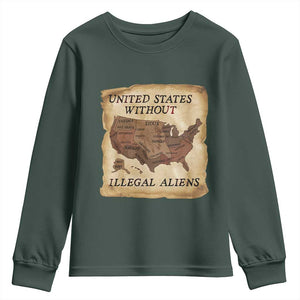 United States Without Illegal Aliens Youth Sweatshirt Native Land Map