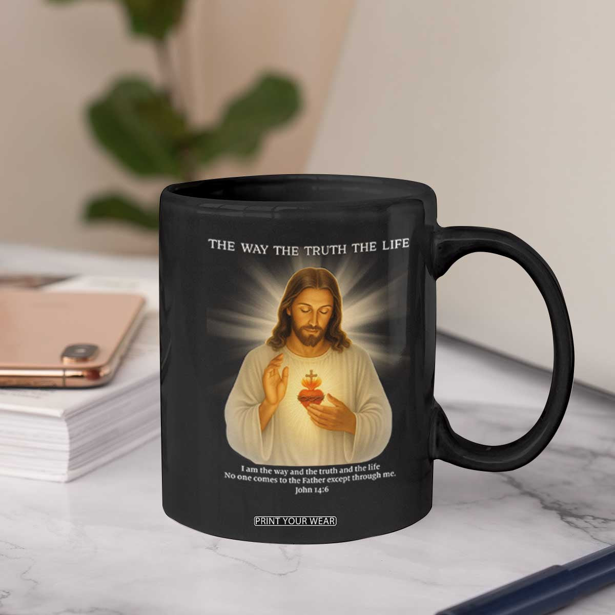 Jesus Christian Christmas Coffee Mug Cross Bible Verse Inspirational TS14 Print Your Wear