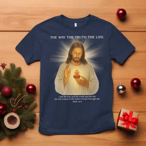 Jesus Christian Christmas T Shirt Cross Bible Verse Inspirational TS14 Navy Print Your Wear