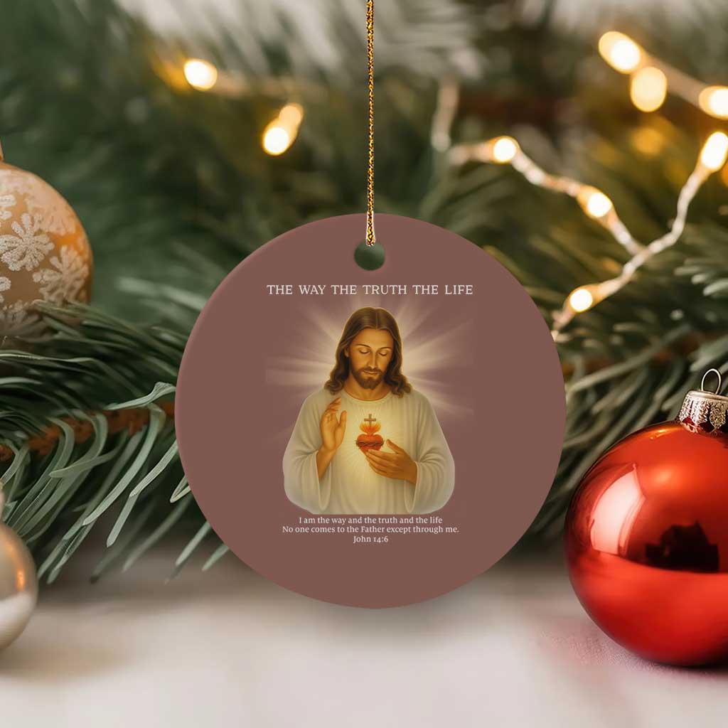 Jesus Christian Xmas Ceramic Ornament Cross Bible Verse Inspirational TS14 1pc Mocha Print Your Wear