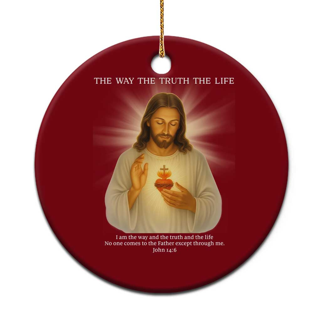 Jesus Christian Xmas Ceramic Ornament Cross Bible Verse Inspirational TS14 1pc Red Print Your Wear