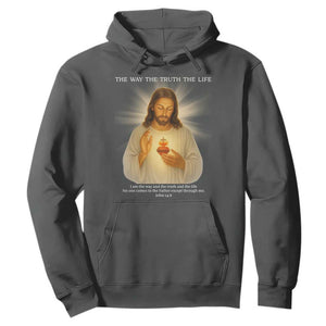 Jesus Christian Christmas Hoodie Cross Bible Verse Inspirational TS14 Dark Heather Print Your Wear