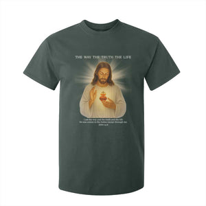 Jesus Christian Christmas T Shirt For Kid Cross Bible Verse Inspirational TS14 Dark Forest Green Print Your Wear
