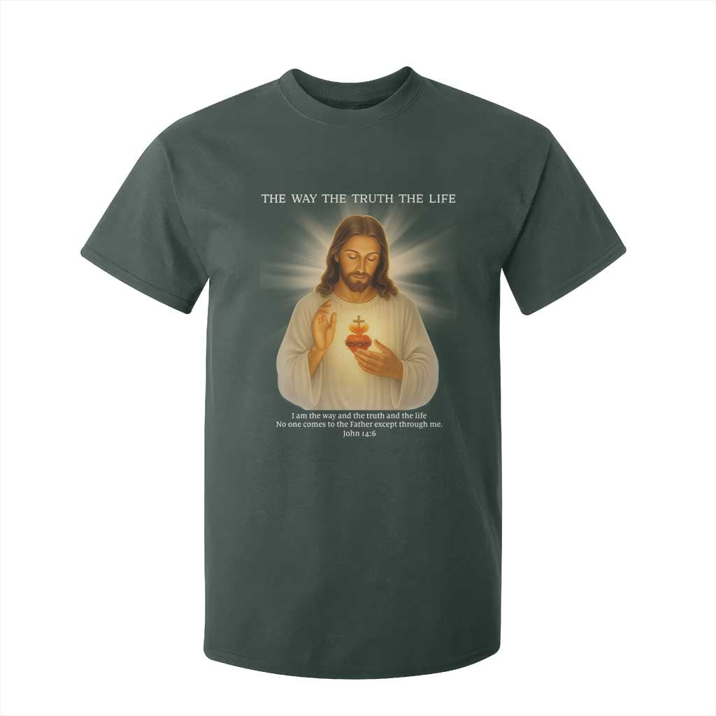 Jesus Christian Christmas T Shirt For Kid Cross Bible Verse Inspirational TS14 Dark Forest Green Print Your Wear
