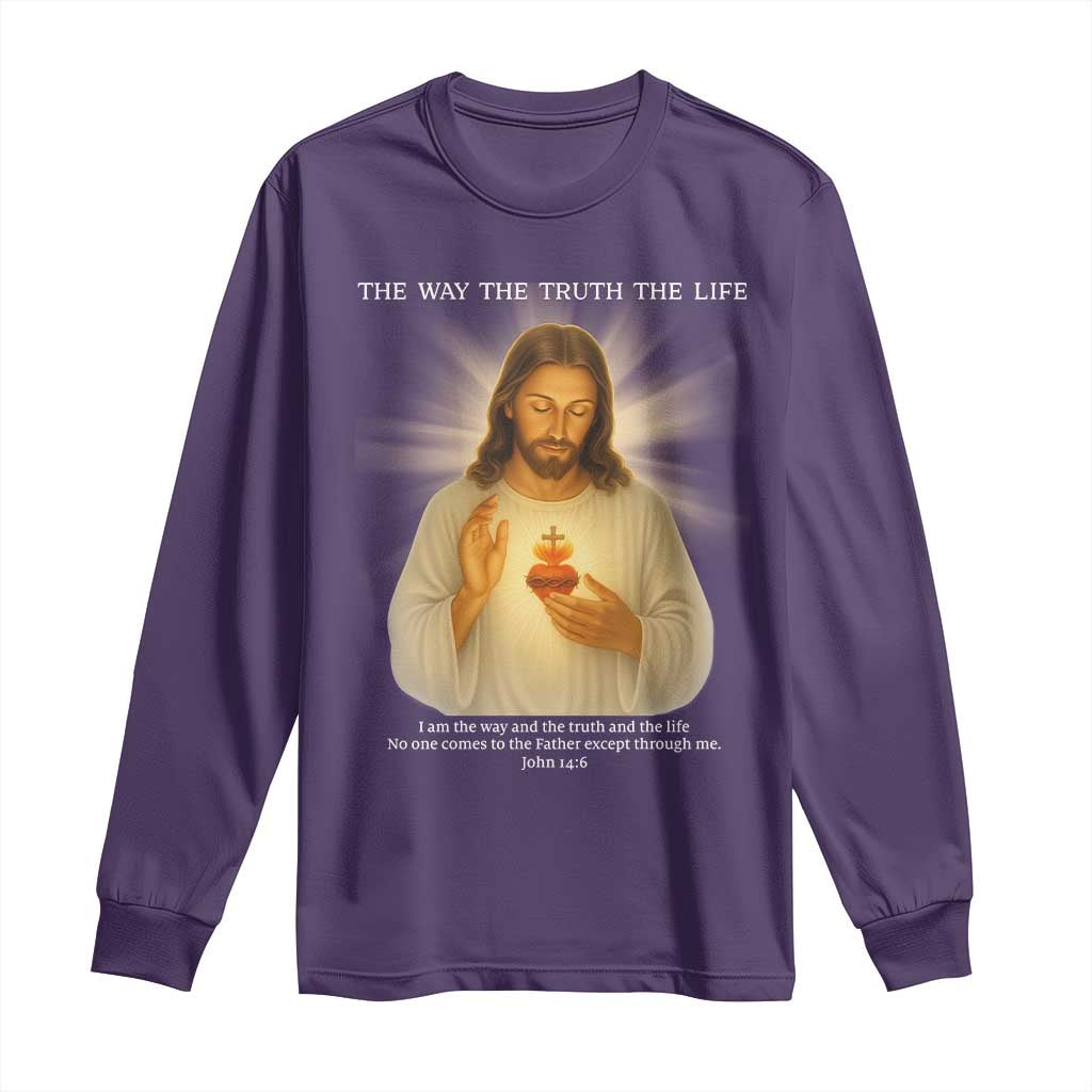 Jesus Christian Christmas Long Sleeve Shirt Cross Bible Verse Inspirational TS14 Purple Print Your Wear