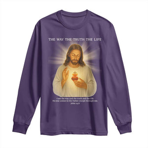 Jesus Christian Christmas Long Sleeve Shirt Cross Bible Verse Inspirational TS14 Purple Print Your Wear