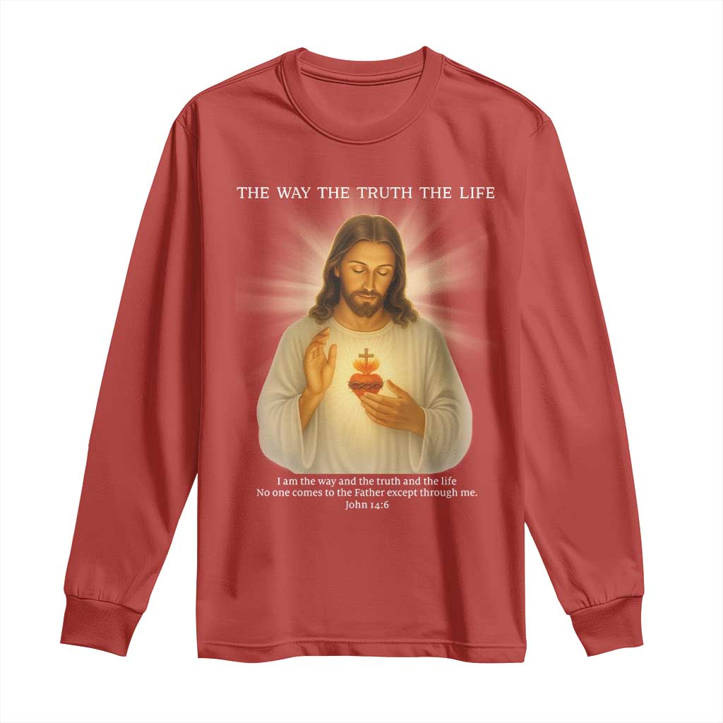 Jesus Christian Christmas Long Sleeve Shirt Cross Bible Verse Inspirational TS14 Red Print Your Wear