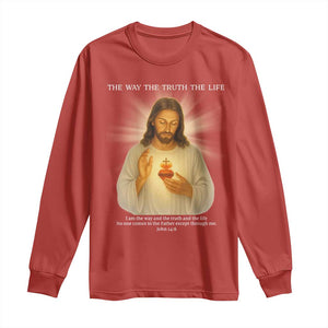 Jesus Christian Christmas Long Sleeve Shirt Cross Bible Verse Inspirational TS14 Red Print Your Wear