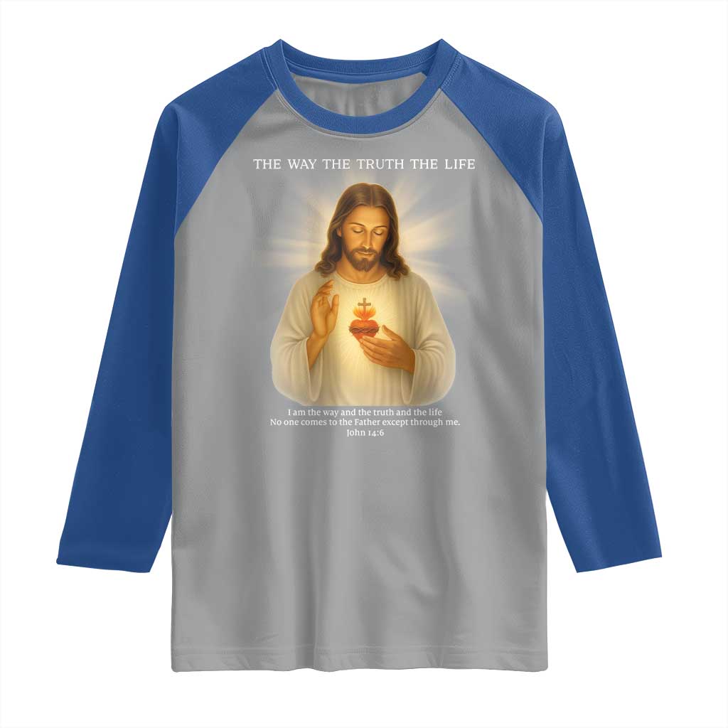 Jesus Christian Christmas Raglan Shirt Cross Bible Verse Inspirational TS14 Sport Gray Royal Print Your Wear