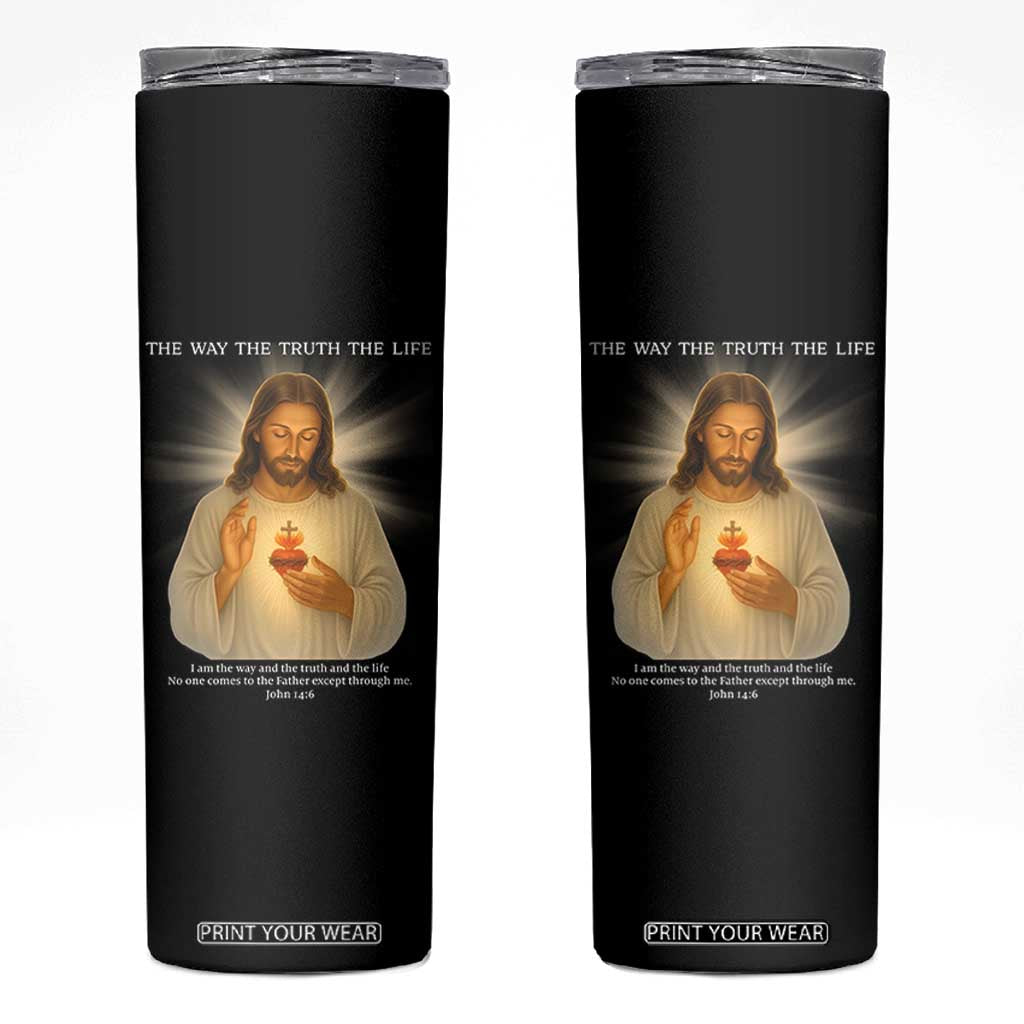 Jesus Christian Christmas Skinny Tumbler Cross Bible Verse Inspirational TS14 Black Print Your Wear