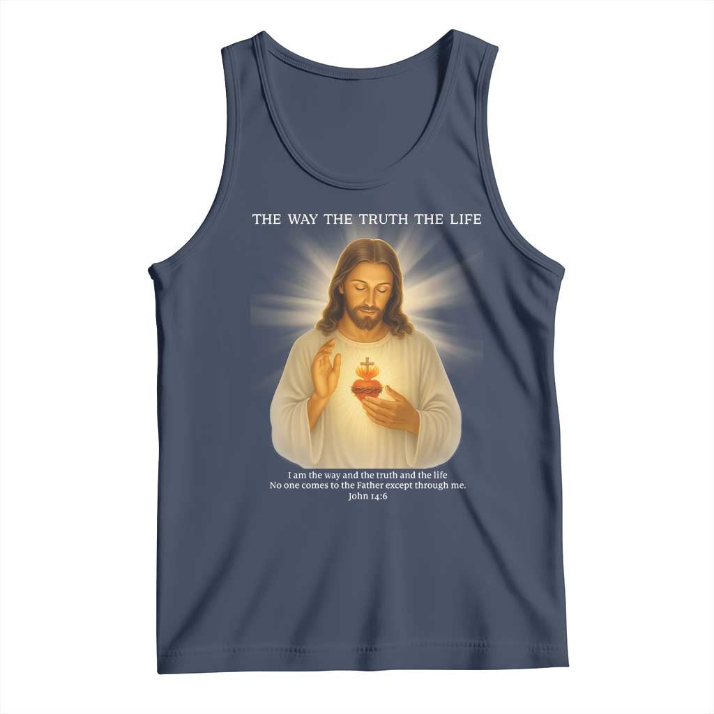 Jesus Christian Christmas Tank Top Cross Bible Verse Inspirational TS14 Navy Print Your Wear