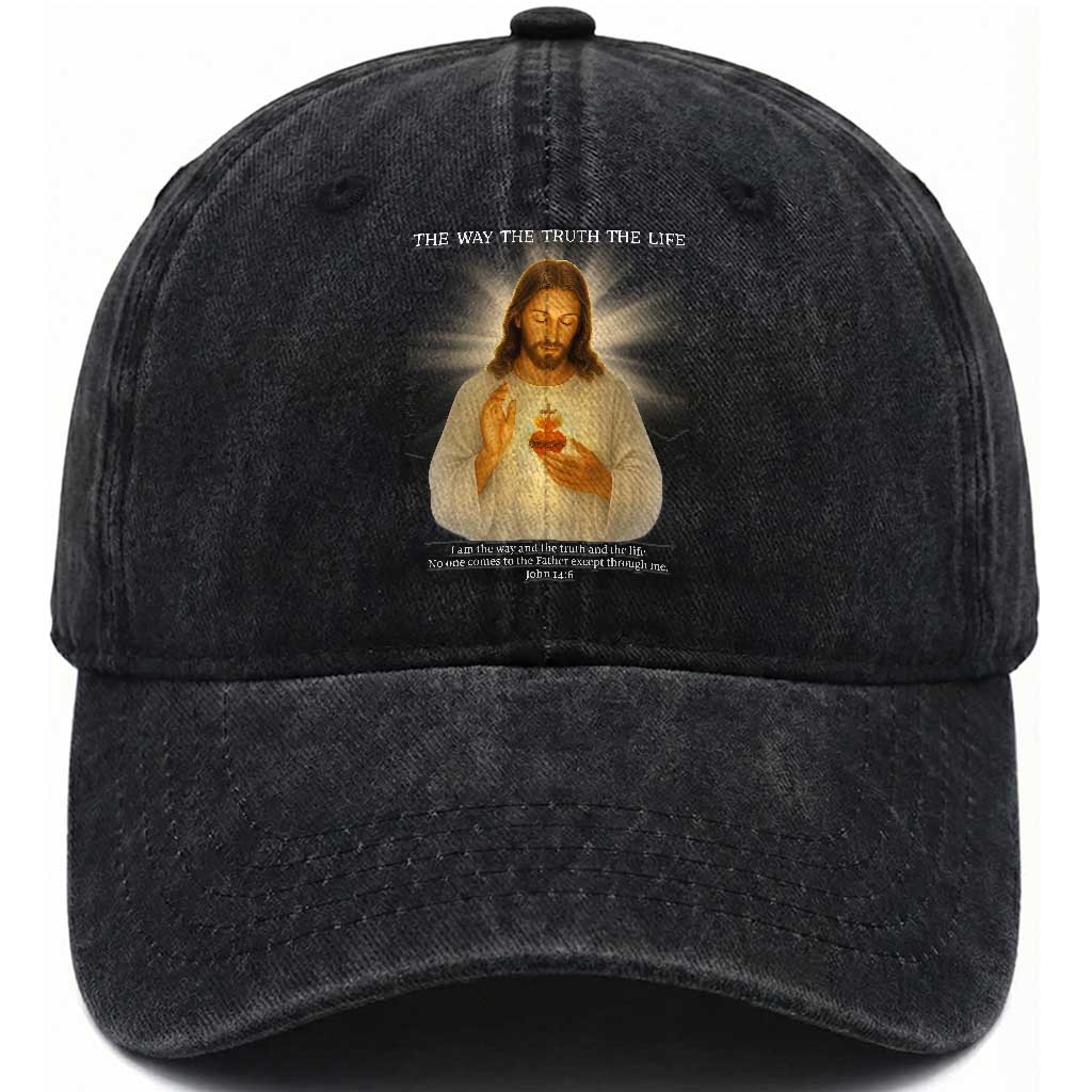 Jesus Christian Christmas Washed Cotton Baseball Cap Cross Bible Verse Inspirational TS14 Washed Cap Universal Fit Black Print Your Wear