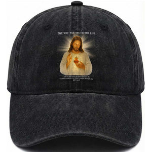 Jesus Christian Christmas Washed Cotton Baseball Cap Cross Bible Verse Inspirational TS14 Washed Cap Universal Fit Black Print Your Wear