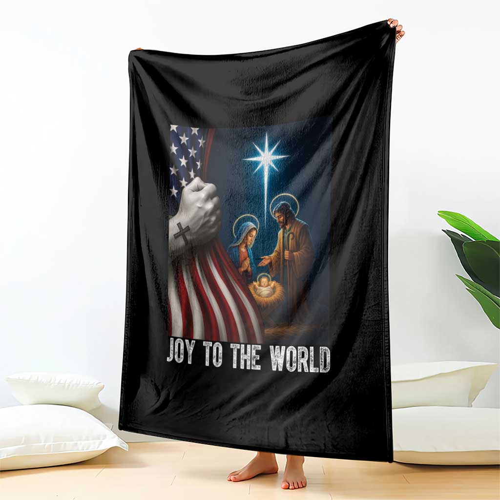 Jesus Christian Throw Blanket American Flag Joy To The World Christmas TS14 Print Your Wear