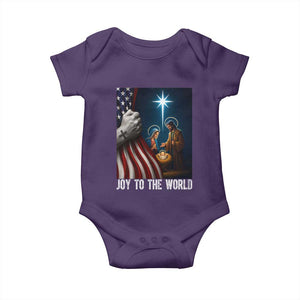 Jesus Christian Baby Onesie American Flag Joy To The World Christmas TS14 Purple Print Your Wear