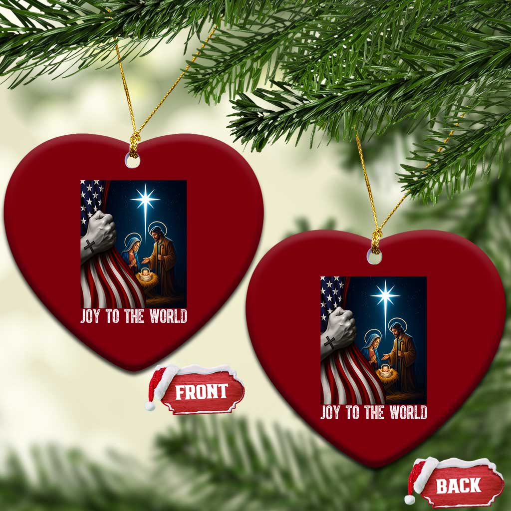 Jesus Christian Ceramic Ornament American Flag Joy To The World Xmas TS14 Print Your Wear