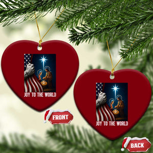 Jesus Christian Ceramic Ornament American Flag Joy To The World Xmas TS14 Print Your Wear