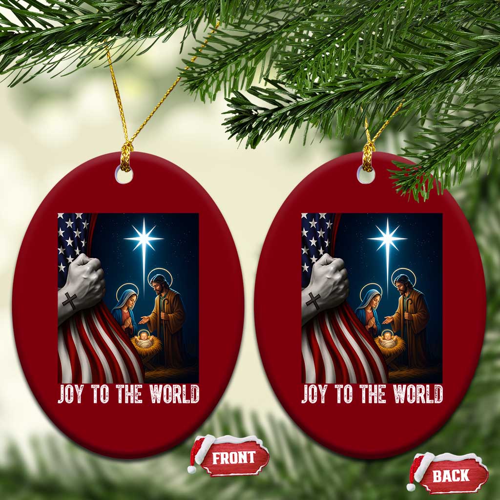 Jesus Christian Ceramic Ornament American Flag Joy To The World Xmas TS14 Print Your Wear