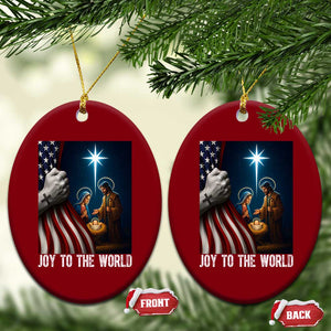 Jesus Christian Ceramic Ornament American Flag Joy To The World Xmas TS14 Print Your Wear