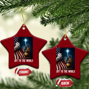 Jesus Christian Ceramic Ornament American Flag Joy To The World Xmas TS14 Print Your Wear