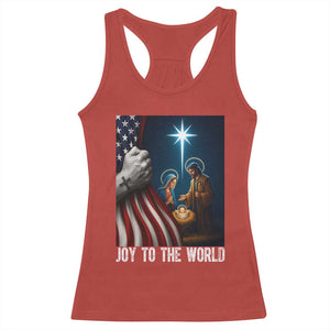 Jesus Christian Racerback Tank Top American Flag Joy To The World Christmas TS14 Red Print Your Wear