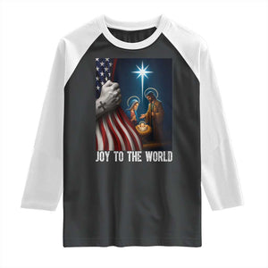 Jesus Christian Raglan Shirt American Flag Joy To The World Christmas TS14 Black White Print Your Wear