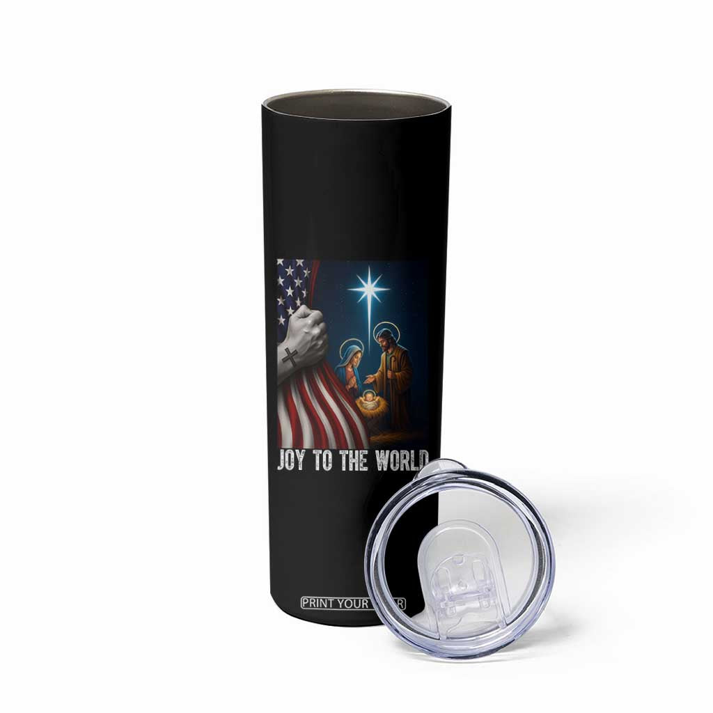 Jesus Christian Skinny Tumbler American Flag Joy To The World Christmas TS14 Print Your Wear
