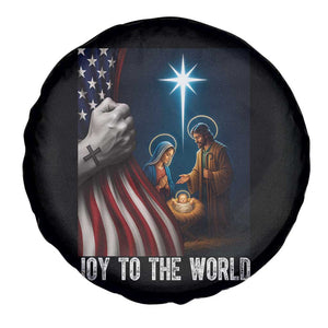 Jesus Christian Spare Tire Cover American Flag Joy To The World Christmas TS14 Print Your Wear