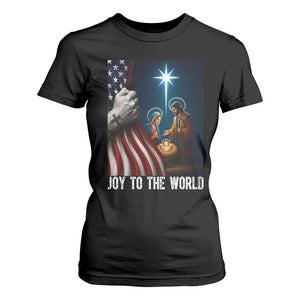 Jesus Christian T Shirt For Women American Flag Joy To The World Christmas TS14 Black Print Your Wear