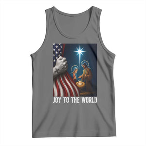 Jesus Christian Tank Top American Flag Joy To The World Christmas TS14 Black Heather Print Your Wear