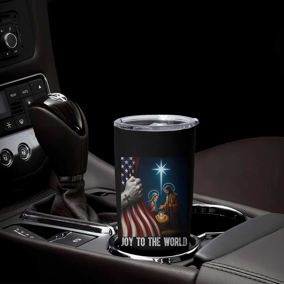 Jesus Christian Tumbler Cup American Flag Joy To The World Christmas TS14 Print Your Wear