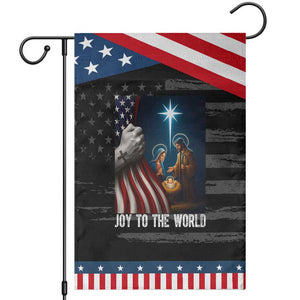 Jesus Christian Garden Flag American Flag Joy To The World Christmas TS14 Distressed Black Blue Print Your Wear