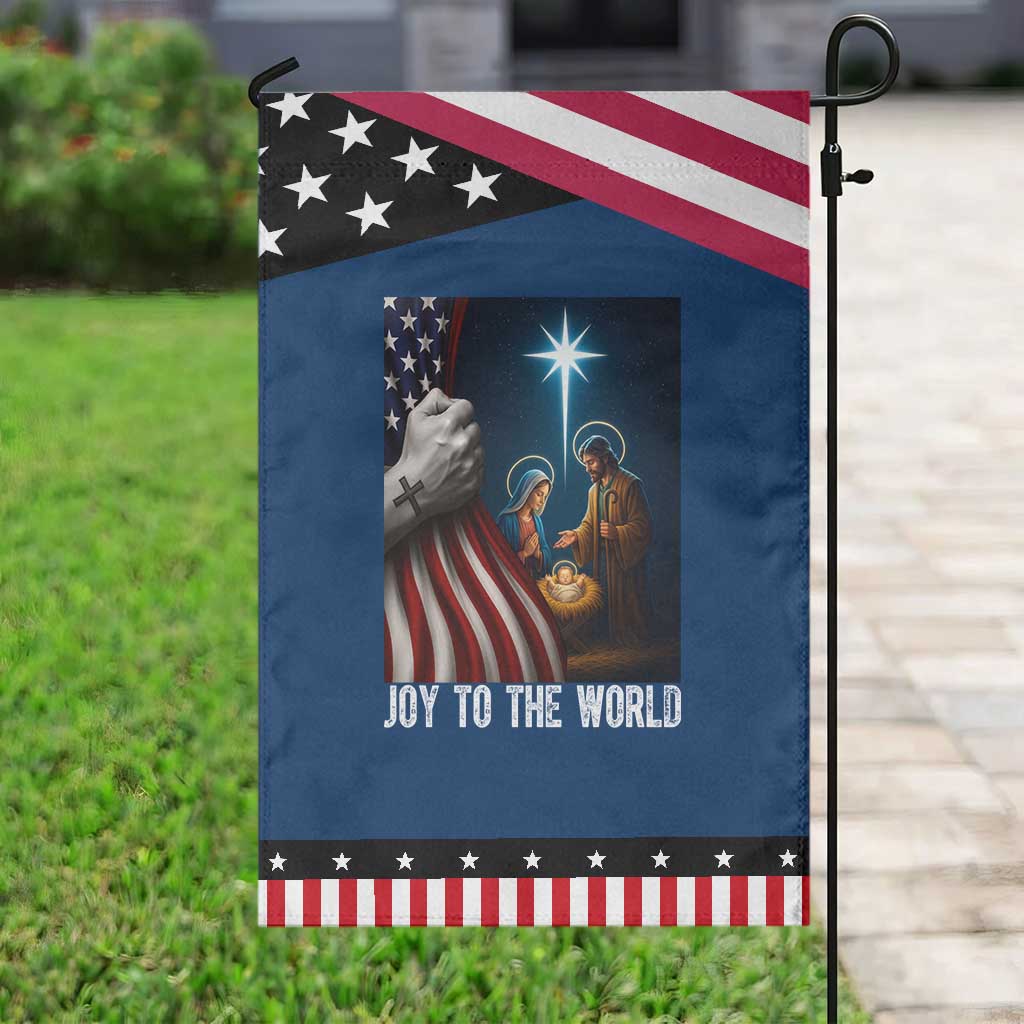 Jesus Christian Garden Flag American Flag Joy To The World Christmas TS14 Classic Blue Black Print Your Wear