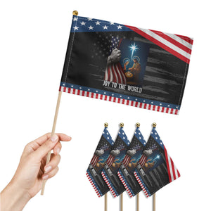 Jesus Christian Patriotic Handheld Flag American Flag Joy To The World Christmas TS14 Print Your Wear