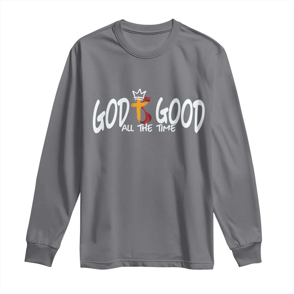 Jesus Christian Long Sleeve Shirt God Is Good All The Time TS14 Charcoal Print Your Wear