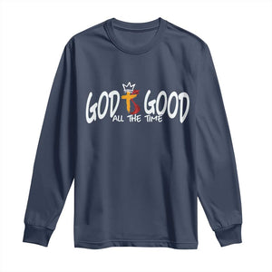 Jesus Christian Long Sleeve Shirt God Is Good All The Time TS14 Navy Print Your Wear