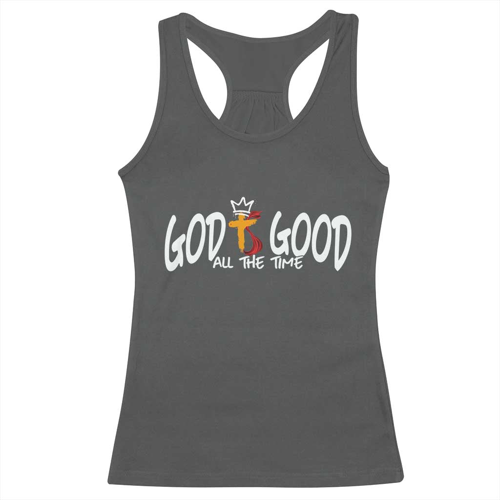 Jesus Christian Racerback Tank Top God Is Good All The Time TS14 Dark Heather Print Your Wear
