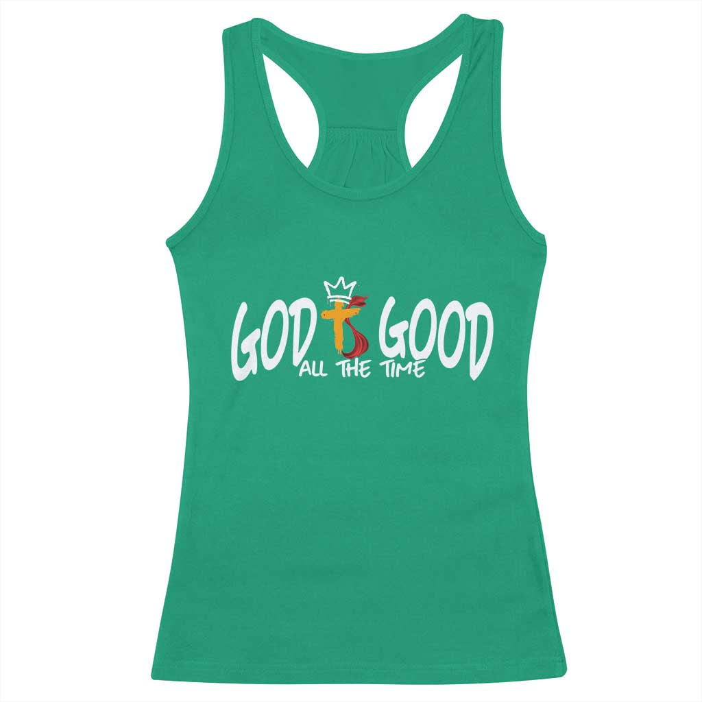 Jesus Christian Racerback Tank Top God Is Good All The Time TS14 Irish Green Print Your Wear